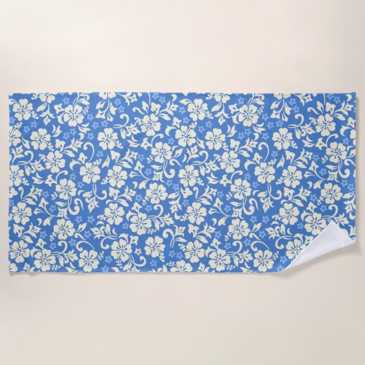 Kapalua Pareau Hawaiian Hibiscus - Periwinkle Strandlaken (Voorkant)