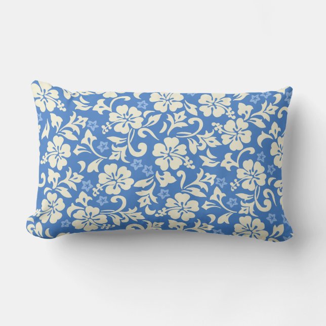 Kapalua Pareau Hawaiian Hibiscus Reversible Stripe Kussen (Voorkant)