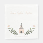 Kapel en Bloemen Zachte Blos Servetten (Voorkant)