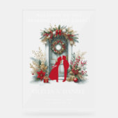 Kapel in de sneeuw Winter Welkom Frosted Acryl Bord (Voorkant)