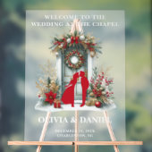 Kapel in de sneeuw Winter Welkom Frosted Acryl Bord (Neutraal)