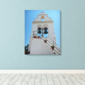 Kapel in Mouse Island, Korfoe, Griekenland Canvas Afdruk (Insitu (Houten vloer))