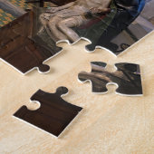 Kapel interieur met altaar en Glas in lood raam Legpuzzel (Zijkant)