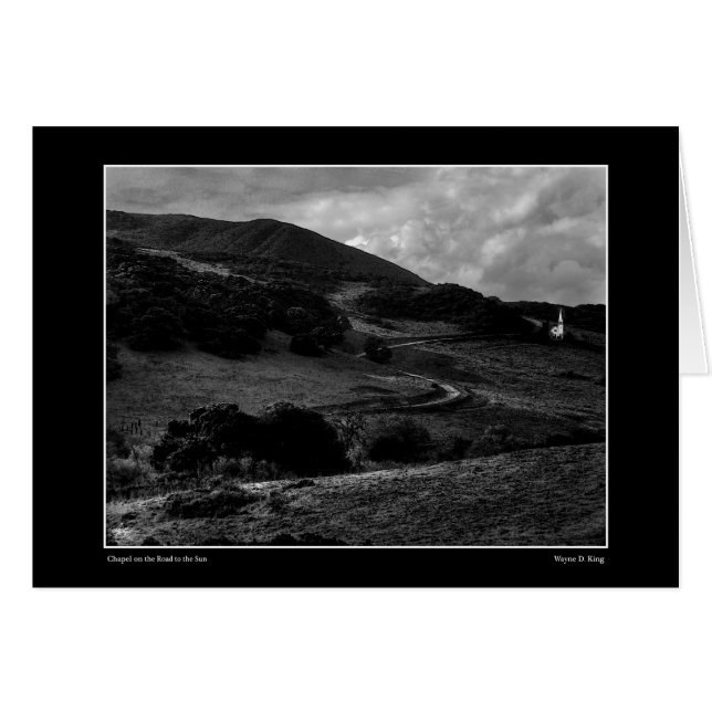 Kapel op de weg naar de zon monochrome Kaart (Voorkant Horizontaal)