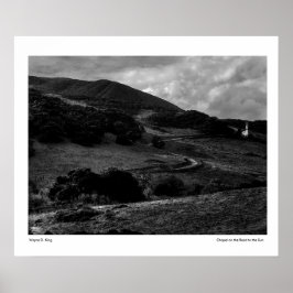 Kapel op weg naar de zon monochrome Kaart Poster