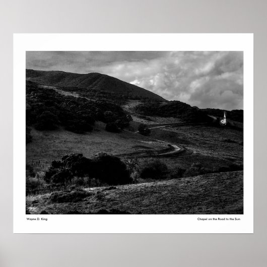 Kapel op weg naar de zon monochrome Kaart Poster (Voorkant)