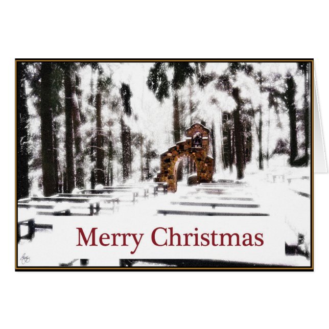 Kapel van de Bossen in een Snowy Glow Christmas Ka (Voorkant Horizontaal)