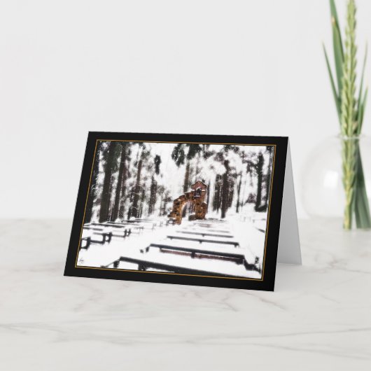 Kapel van de Bossen in een Snowy Glow Kaart (Voorkant)