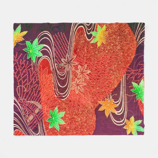 Kapelblad en loopwater, Japans ontwerp Fleece Deken (Voorkant (Horizontaal))