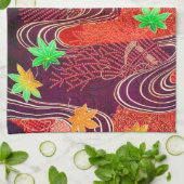 Kapelblad en loopwater, Japans ontwerp Theedoek (Gevouwen)