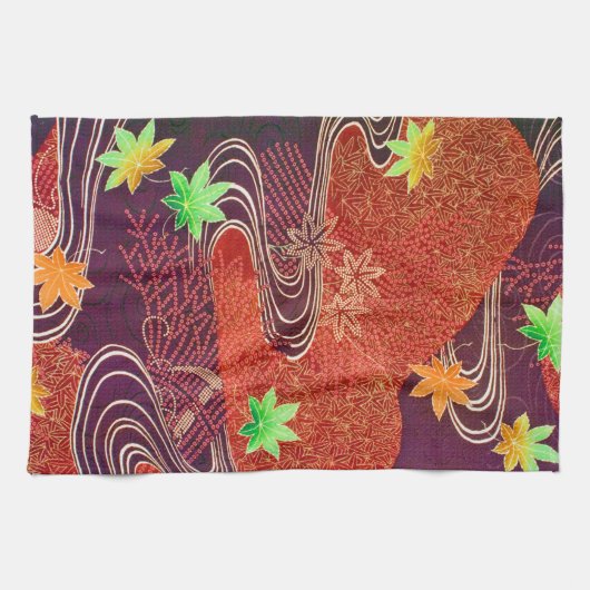 Kapelblad en loopwater, Japans ontwerp Theedoek (Horizontaal)