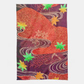 Kapelblad en loopwater, Japans ontwerp Theedoek (Verticaal)