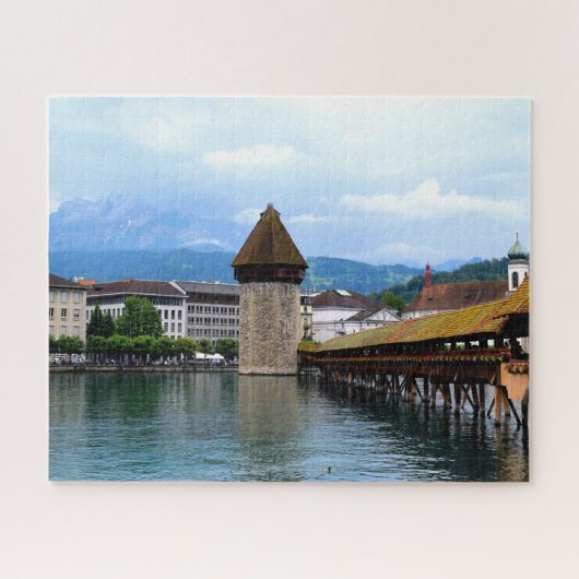 Kapelbrug - Mt Pilatus - Luzern Zwitserland Legpuzzel (Horizontaal)