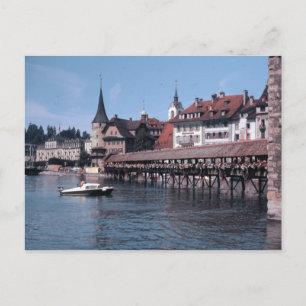 Kapellbrücke (Chapel Bridge), Luzerne-Zwitserland Briefkaart