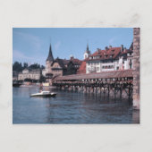 Kapellbrücke (Chapel Bridge), Luzerne-Zwitserland Briefkaart (Voorkant)
