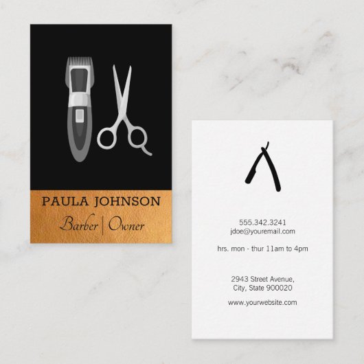 kaper | Haarspecialist Visitekaartje (Voorkant / Achterkant)