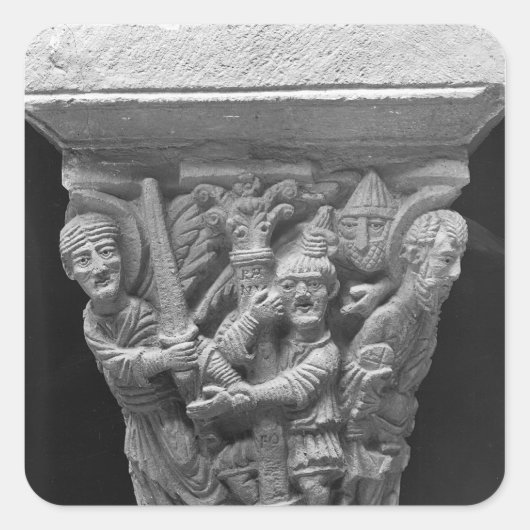 Kapitaal van een kolom vierkante sticker (Voorkant)