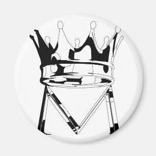 KAPITAALBRIEF M MET ZWARTE KROEIEN EN WIT MAGNEET