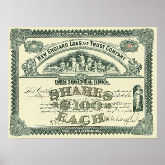 kapitaalcertificaat Business Finance Poster (Voorkant)