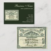  kapitaalcertificaat Business Finance Visitekaartje (Voorkant / Achterkant)