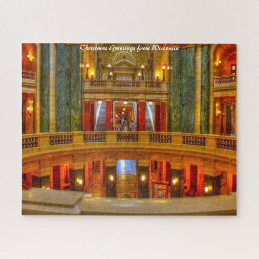 Kapitaalkamers Wisconsin ... kerstgroeten Legpuzzel (Horizontaal)