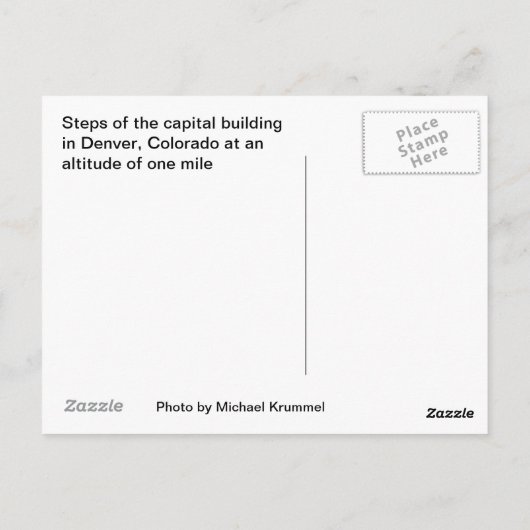 Kapitaalstappen van Colorado Briefkaart (Achterkant)