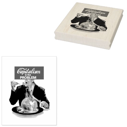 Kapitalisme is het probleem rubberstempel (Gestempeld)