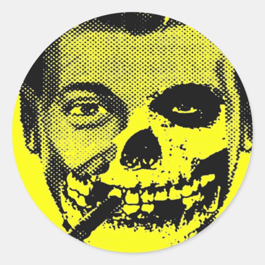 Kapitalisme is leuk ronde sticker (Voorkant)