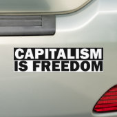 Kapitalisme is vrijheid bumpersticker (Op auto)