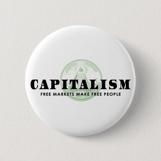 kapitalisme ronde button 5,7 cm (Voorkant)