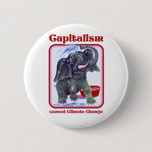 Kapitalisme veroorzaakt klimaatverandering ronde button 5,7 cm (Voorkant)
