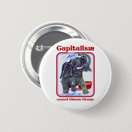 Kapitalisme veroorzaakt klimaatverandering ronde button 5,7 cm (Voorkant /achterkant)
