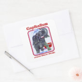 Kapitalisme veroorzaakt klimaatverandering vierkante sticker (Envelop)