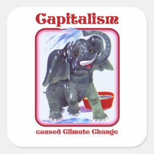 Kapitalisme veroorzaakt klimaatverandering vierkante sticker