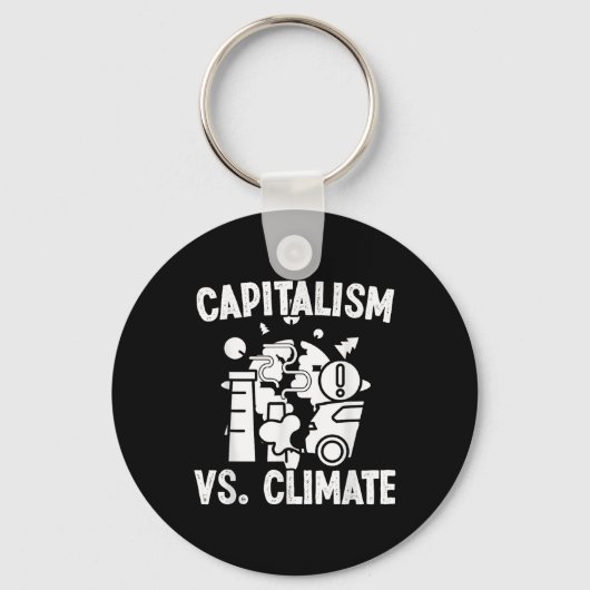 Kapitalisme vs Klimaatbescherming Sleutelhanger (Voorkant)