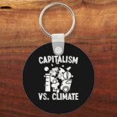 Kapitalisme vs Klimaatbescherming Sleutelhanger (Voorkant)