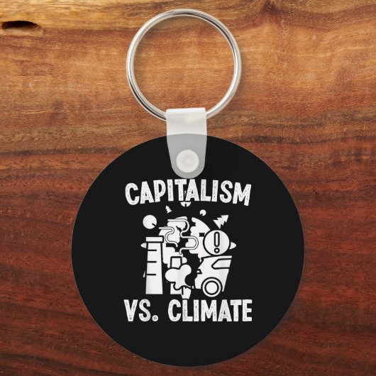 Kapitalisme vs Klimaatbescherming Sleutelhanger (Voorkant)