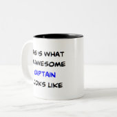 kapitein4, geweldige tweekleurige koffiemok (Voorkant links)