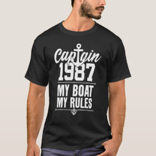 Kapitein 1987 Mijn boot Mijn regels Kapitein 35th T-shirt