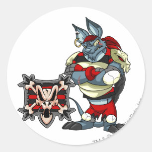 Kapitein 1 van het Krawk Island Team Ronde Sticker