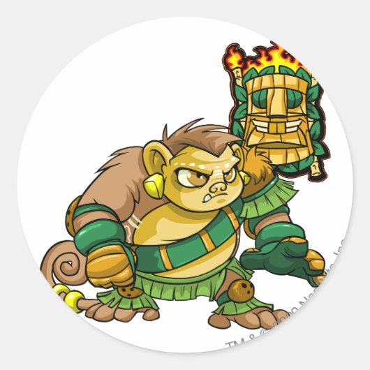 Kapitein 1 van het Mystery Island Team Ronde Sticker (Voorkant)