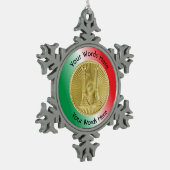 Kapitein 2 Gold Bugle Medallion Tin Sneeuwvlok Ornament (Links)