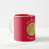 Kapitein 2 Gold Bugle Medallion Tweekleurige Koffiemok (Voorkant links)