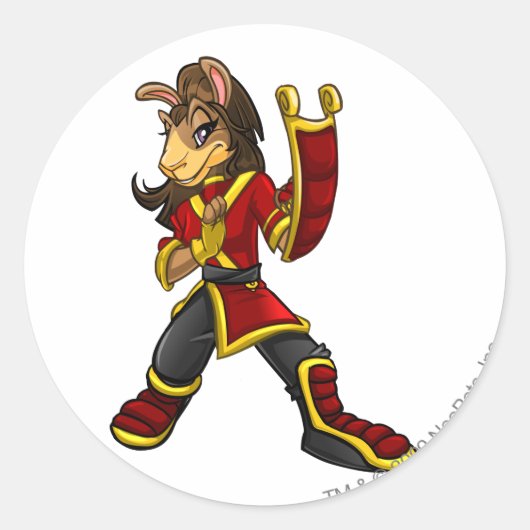 Kapitein 2 van het Shenkuu-team Ronde Sticker (Voorkant)