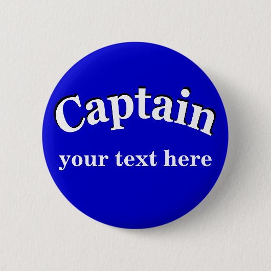 Kapitein aan Personalisatie Ronde Button 5,7 Cm (Voorkant)