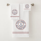 Kapitein Aangepaste anchor Logo White Towel Set Bad Handdoek (Insitu)
