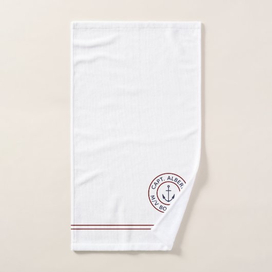 Kapitein Aangepaste anchor Logo White Towel Set Bad Handdoek (Handdoek)