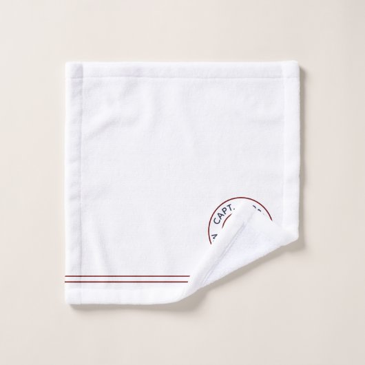 Kapitein Aangepaste anchor Logo White Towel Set Bad Handdoek (Wasdoekje)