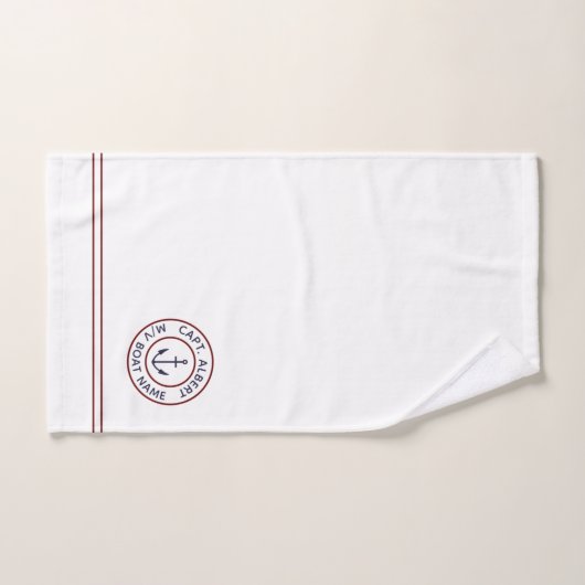 Kapitein Aangepaste anchor Logo White Towel Set Bad Handdoek (Handdoek)