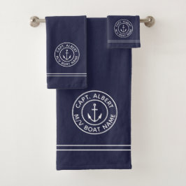 Kapitein Aangepersonaliseerde anchor Logo marine h Bad Handdoek